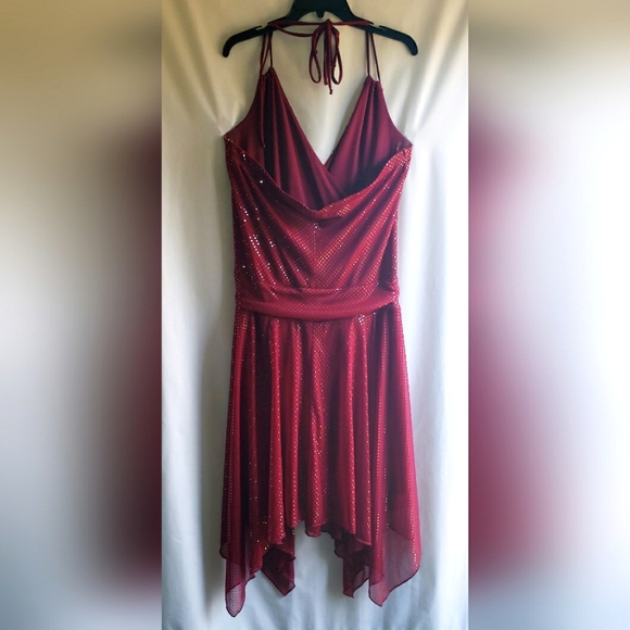 TORRID Women's Red Cherry Sequins Halter Dress Size: 16 - Picture 3 of 7